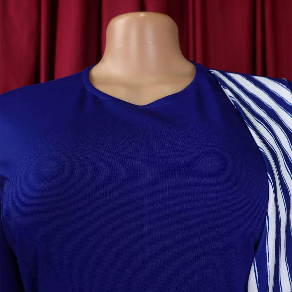 Office Dress For Women Professional O Neck Striped Sheath