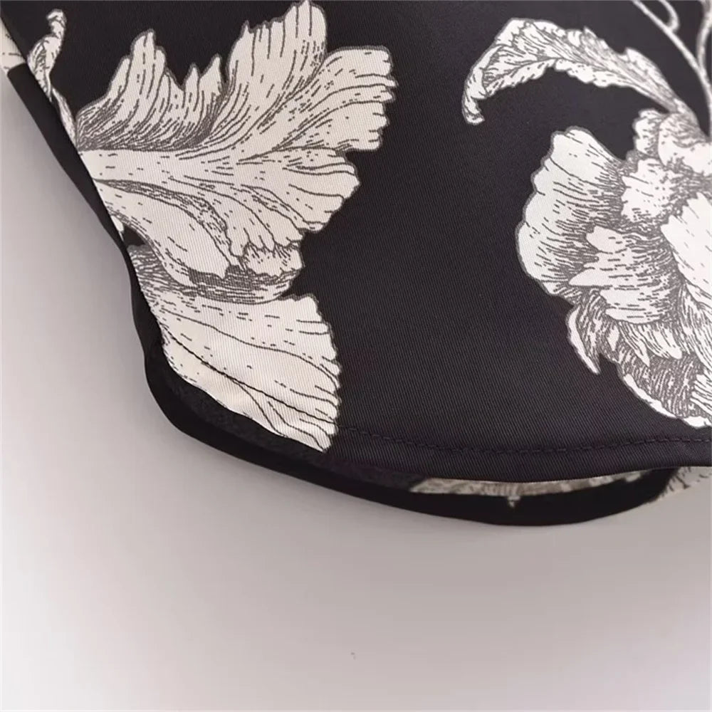 Casual Fashion Printed Collar Long Sleeve Shirt and Drawstring Pants Set for Women