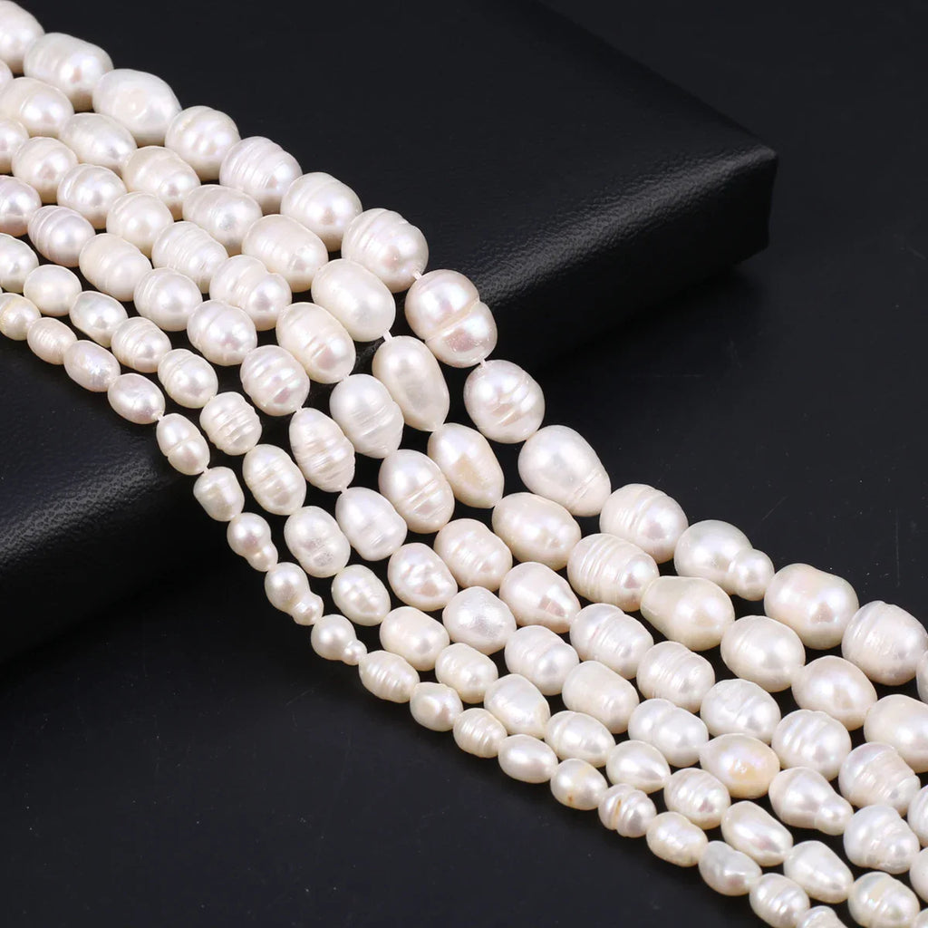 Natural Freshwater Rice Beads 5-6mm Loose Spacer Beads for DIY Jewelry Making Necklaces and Bracelets