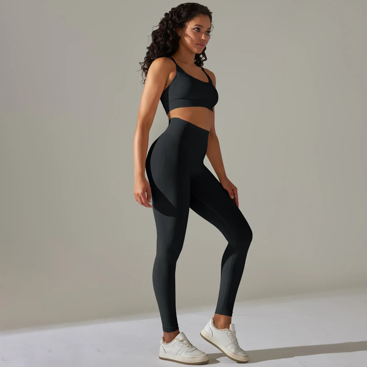 2 Pcs Women Seamless Yoga Set Sexy Gym Fitness Bra and High Waist Push Up Leggings Workout Sportswear Activewear Set