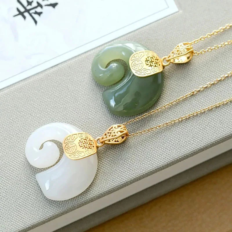 Natural Stone Jade Elephant Pendant Necklace with 18K Gold Plated Chain for Women Perfect for Birthdays and Anniversaries
