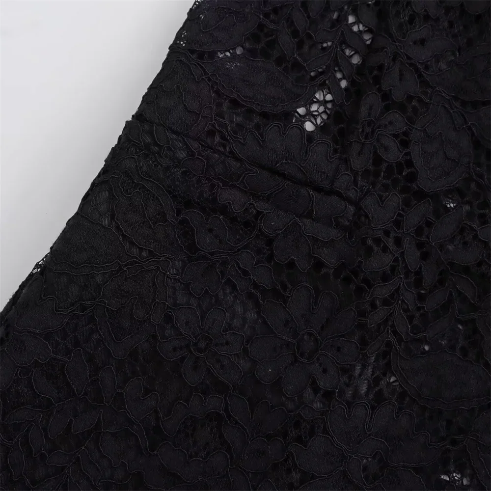 Women's Elegant Lace Suit Jacket and High Waisted Skirt Set Casual Versatile Temperament Fashion Ensemble