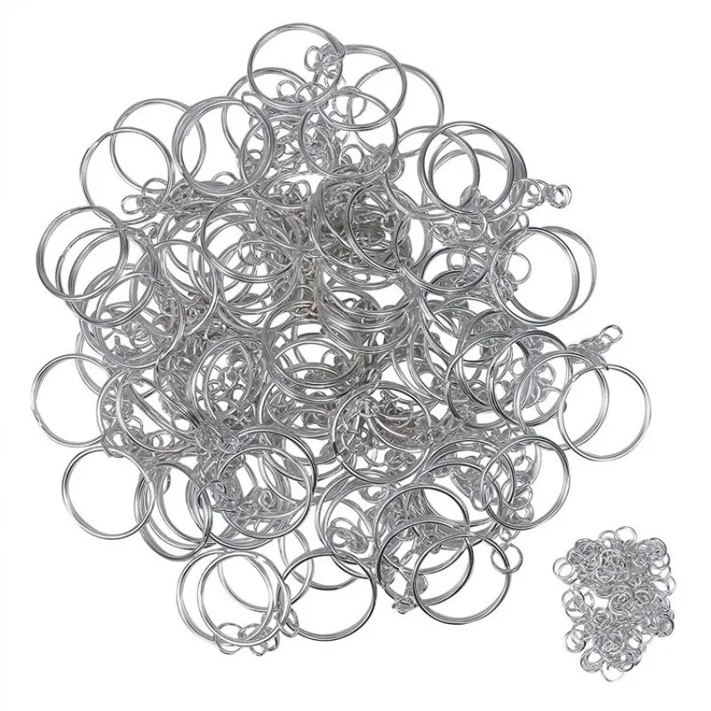 25mm Metal Circular Buckle Set of 50 Durable Flat Rings for DIY Crafts and Keychains