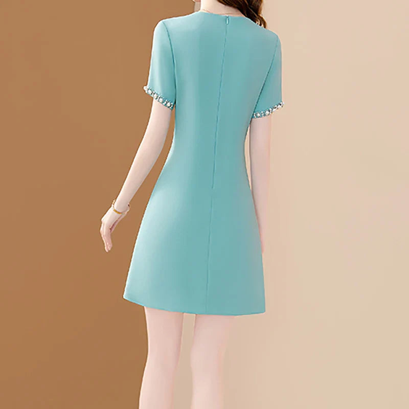 Embroidered Flare Dress For Women Office A Line Style