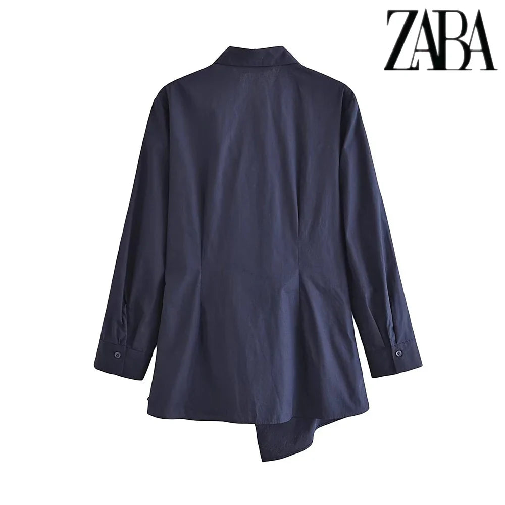 Womens Silk Texture Loose Suit with Knotted Lapel Long Sleeve Shirt and Comfortable Wide Leg Pants Two Piece Set