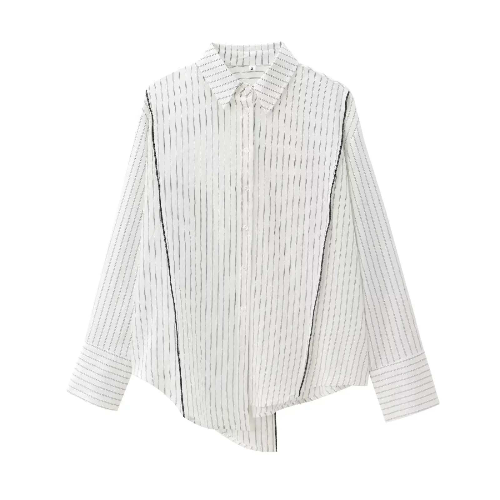 Versatile Casual Women's Striped Long Sleeve Lapel Shirt Comfortable Multi-Purpose Autumn Top