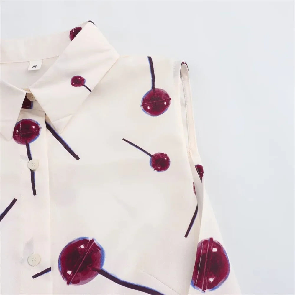 Printed Poplin Shirt Dress for Women Summer Fashion