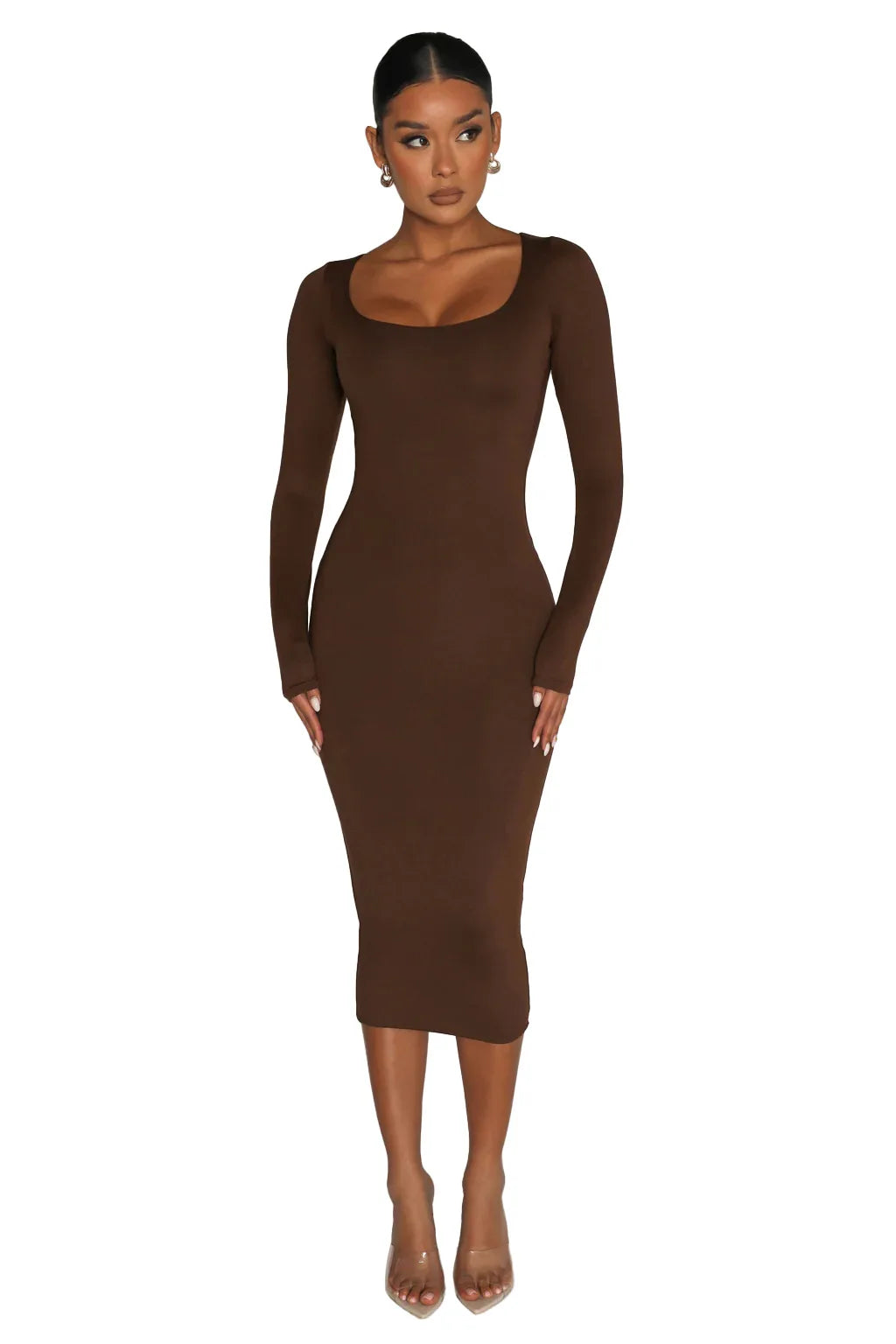 Velvet Bodycon Dress For Women Long Sleeve Party Clubwear
