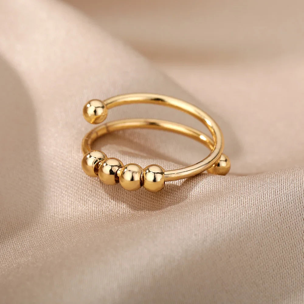 Gold 316L Stainless Steel Rings for Women Luxury Wedding Couple Jewelry Classic Design