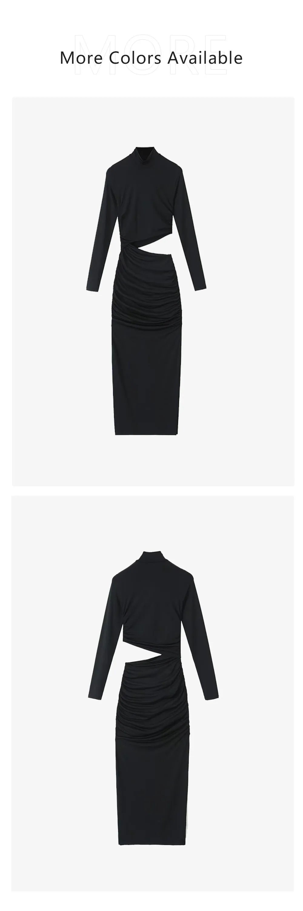 Slim Fit High Neck Dress For Women Autumn Winter Style