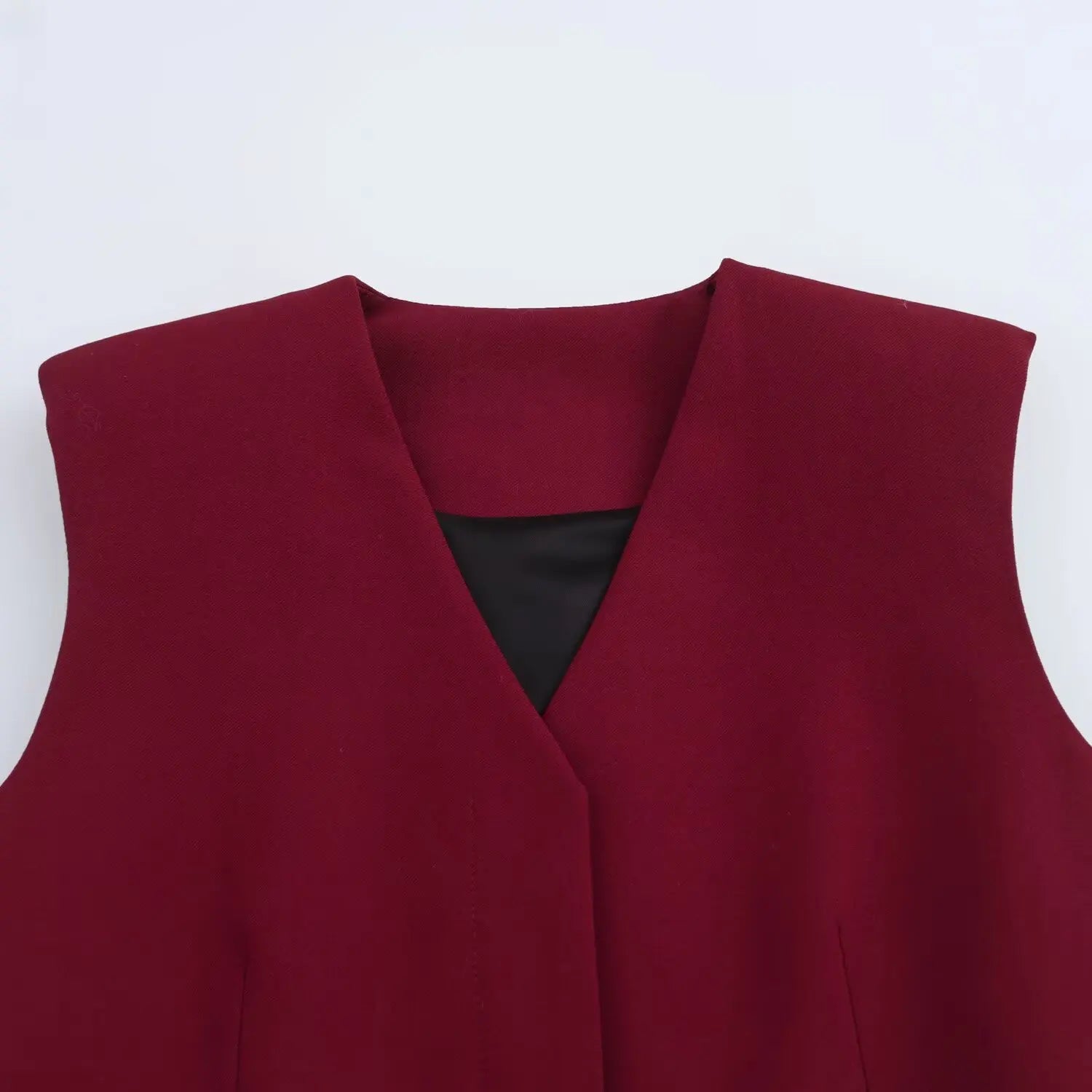 Women's V-neck Sleeveless Tank Top with Pocket and Solid Color Bellbottom Pants Set for Spring Fashion