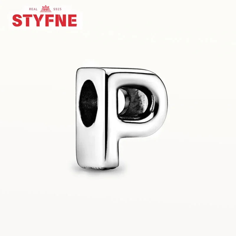 Silver 925 Alphabet Charm Beads A-Z for DIY Jewelry and Bracelet Making Gifts for Women