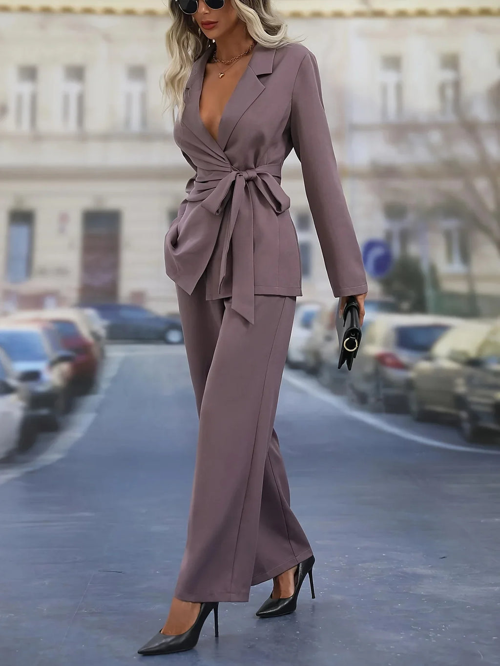 Thickened High End Lace Up Suit and Pants Set for Women's Autumn and Winter Fashion