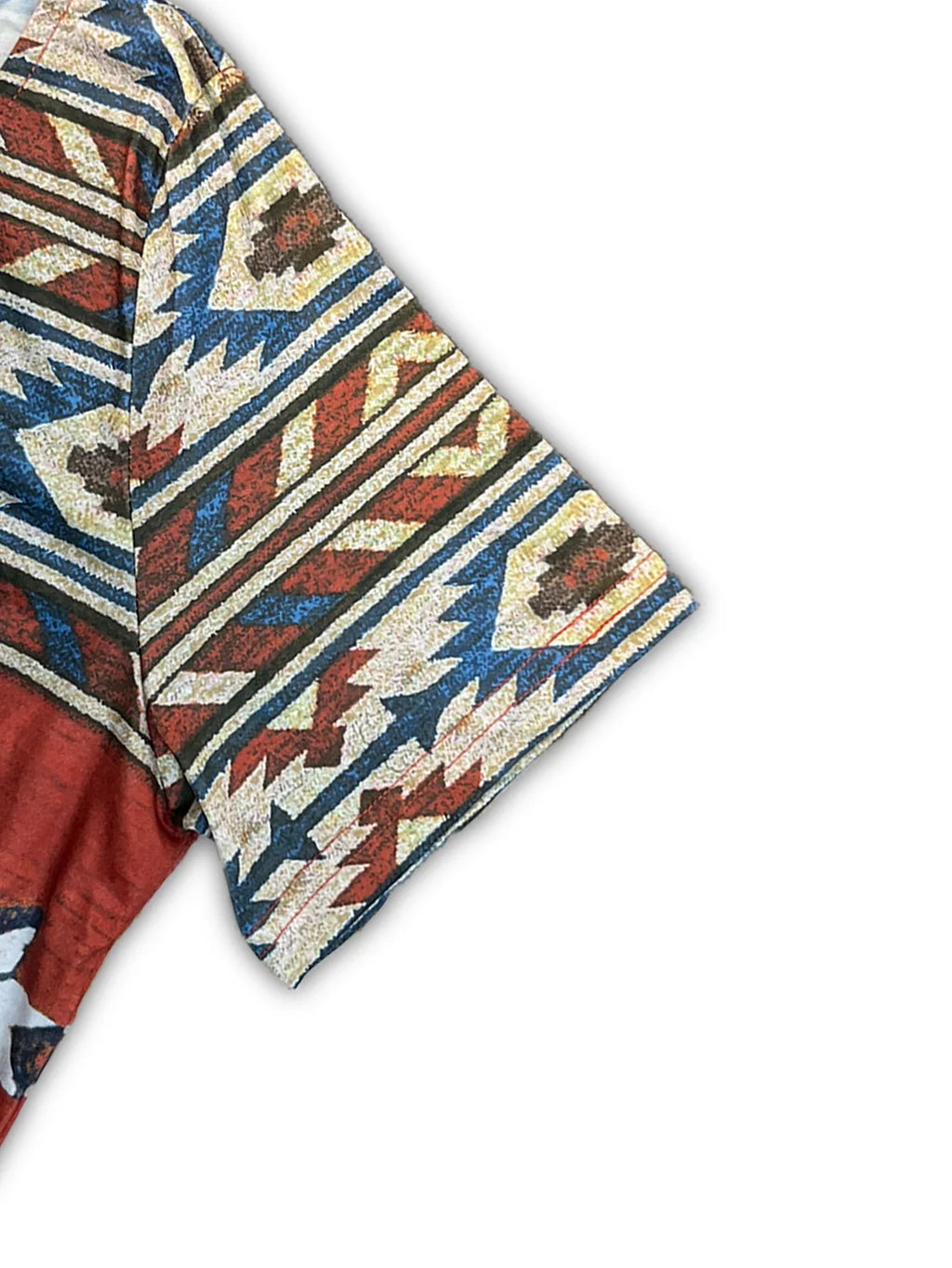 Ethnic Print Long Knit Dress With Short Sleeves Casual Wear