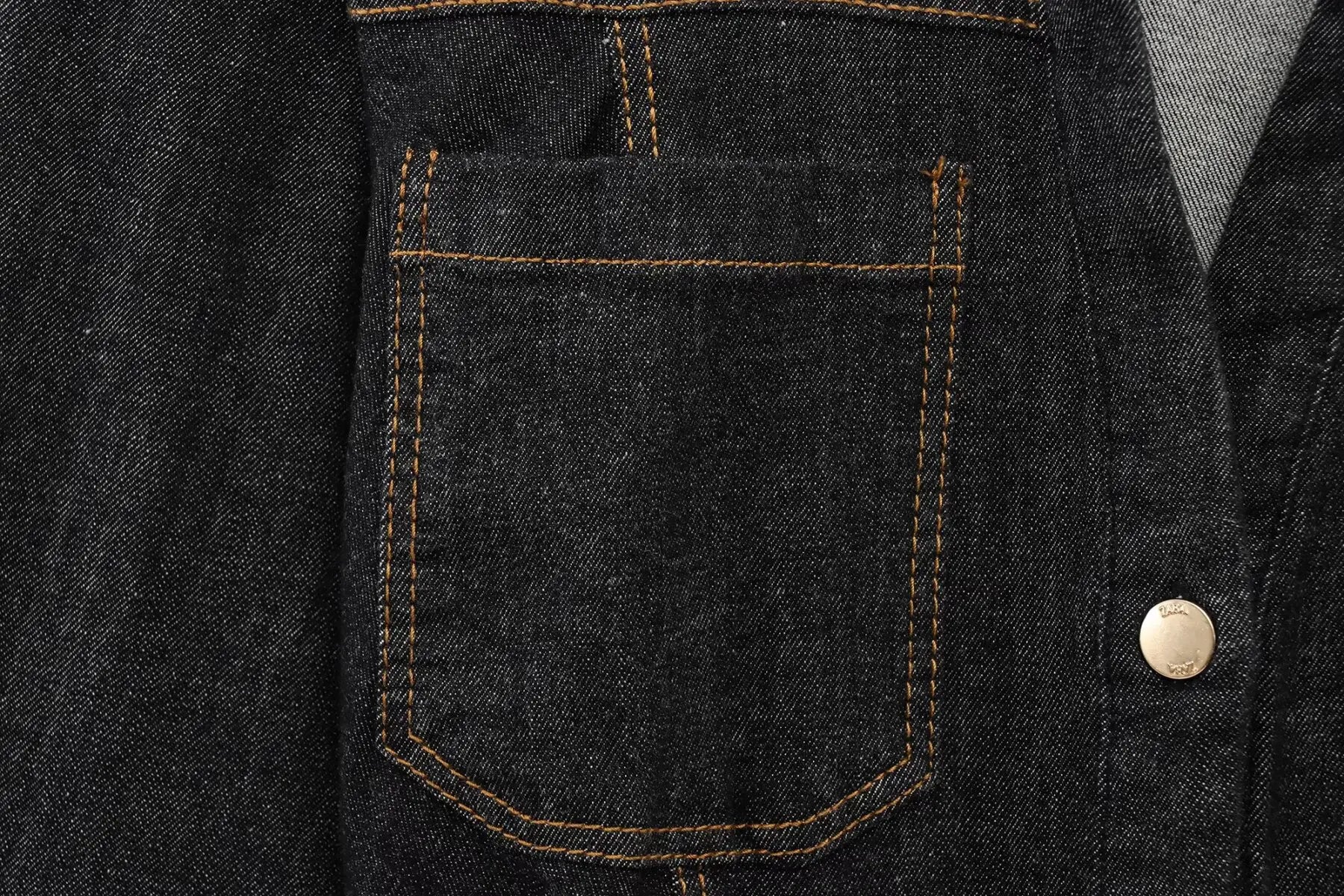 Women Black Denim Pants Set with Fitted Shirt and Patch Pockets Straight Leg Jeans Suit