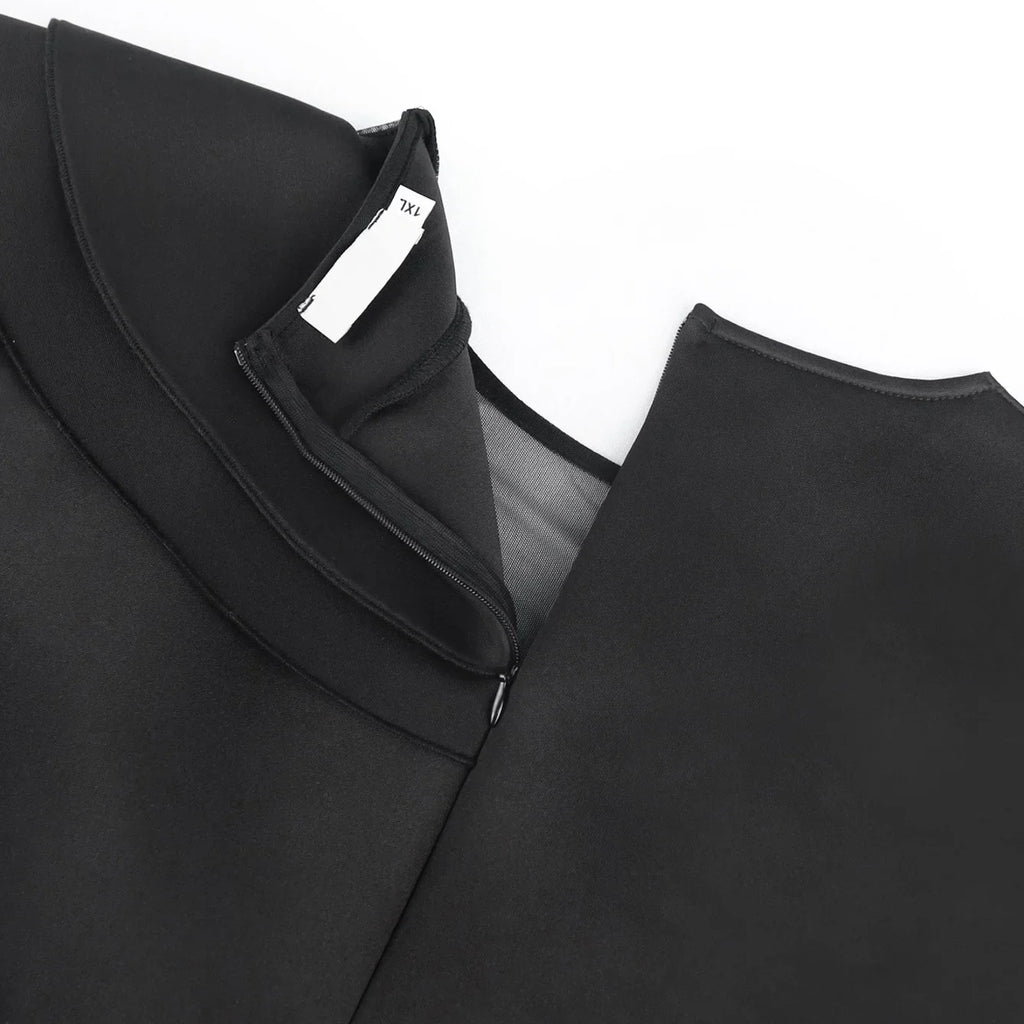 Elegant Beaded O Neck Sheath Dress With Ruffles Mid Calf