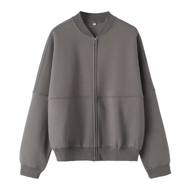 Autumn Women's Thick Hoodie Coat with Drawstring High Waist Loose Casual Pants Set Soft Fleece Lined Streetwear