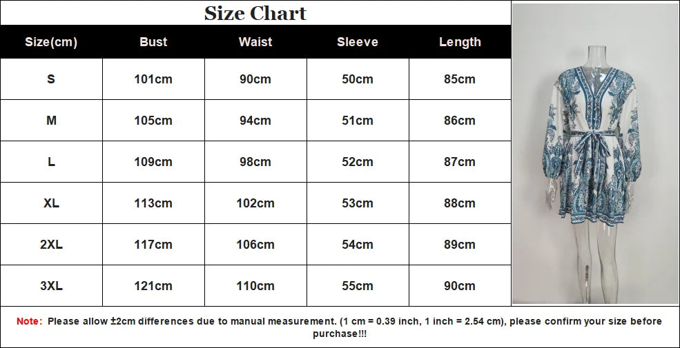 Casual Belted Print Dress For Women With V Neck Long Sleeve