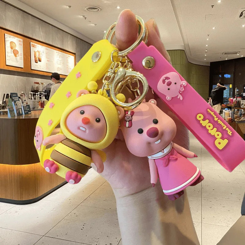 Creative Cartoon Beaver Key Chain Backpack Hanger Car Pendant