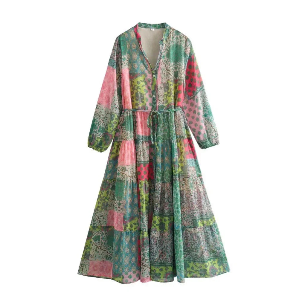 Casual Sleeveless Button Dress For Women Round Neck Split