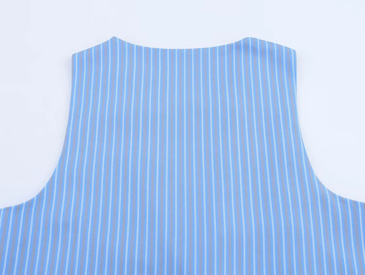 Asymmetric Striped Vest Pants Suit for Women with Round Neck Sleeveless Top and Elastic Waist Pants, Casual Chic Outfit for Spring and Summer