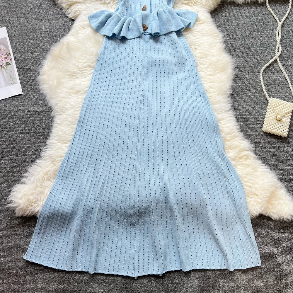 V Neck Maxi Dress for Women Mermaid Bodycon Silhouette