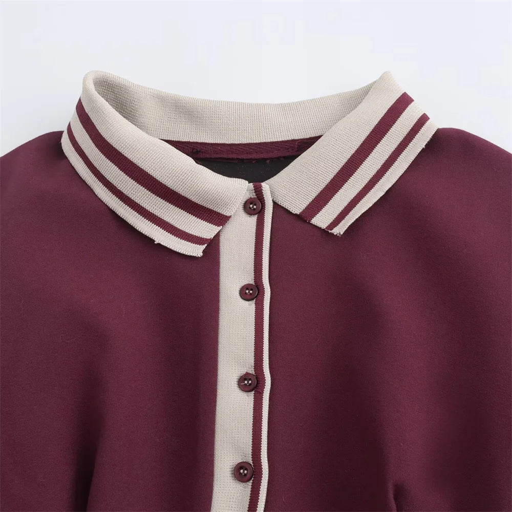 Womens Slimming Mini Dress With Flip Collar And Button