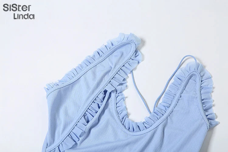 Junior Backless Halter Hollow Out Midi Calf Dress Style