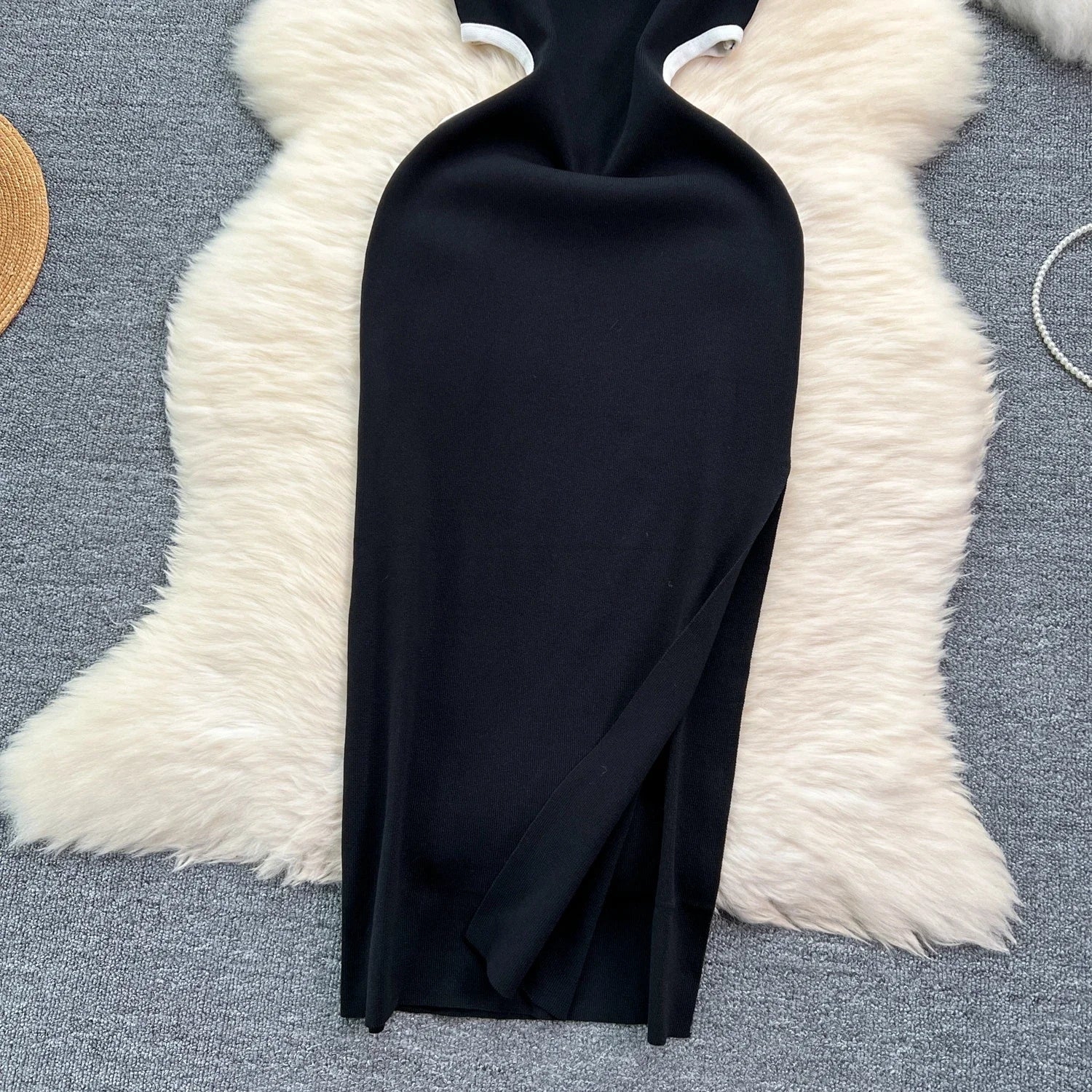 Sexy Cutout Waist Bodycon Dress Knitted Summer Sundress