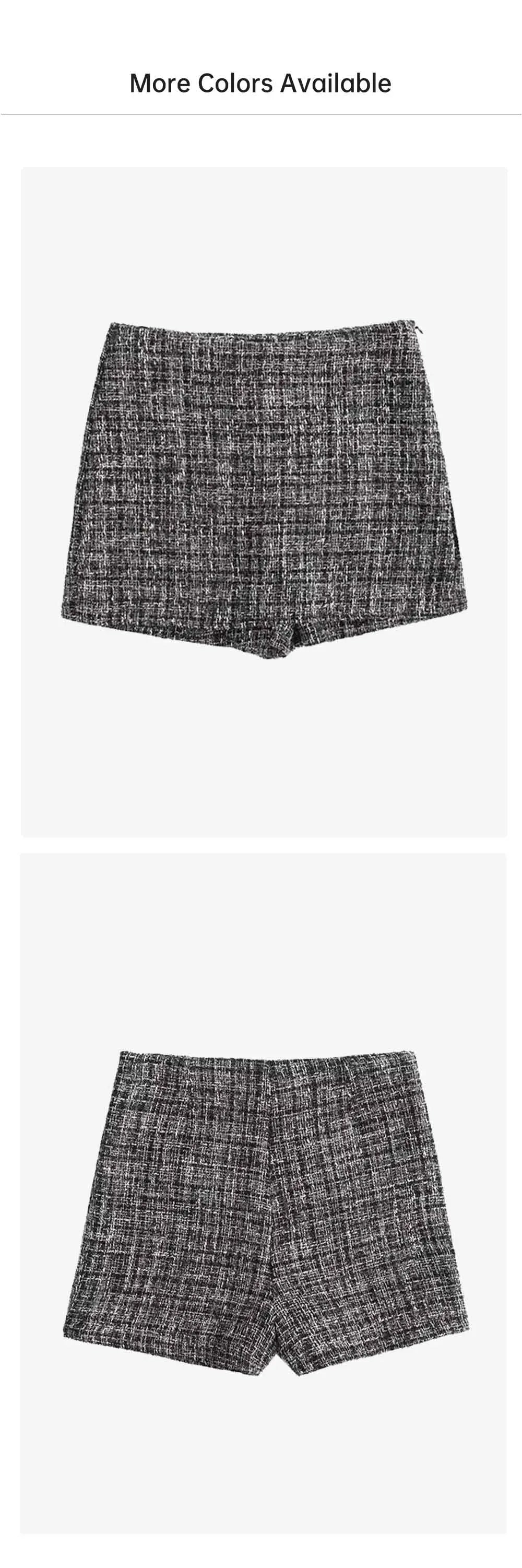 Casual Checkered Two-Piece Women's Suit Set with Short Coat and Half Skirt for Stylish Versatile Wear