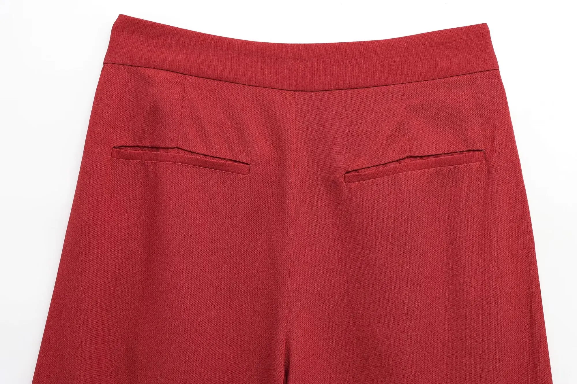 Elegant Red Pant Suit for Women with Front Button Decoration and Strapless Sexy Tank Tops, Wide Leg Trouser Fashion Streetwear