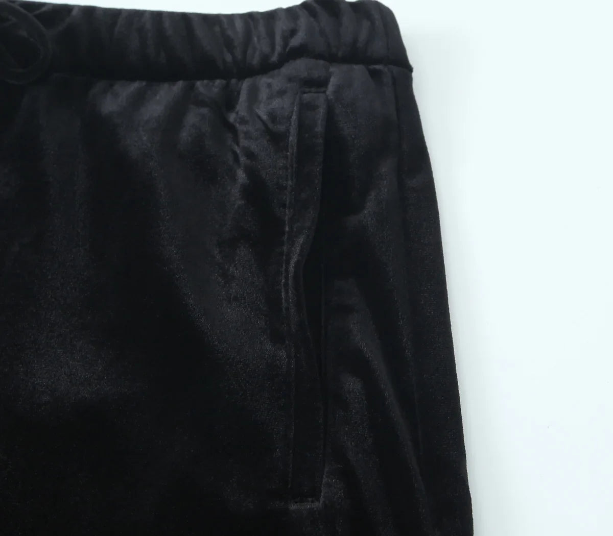 Women's Fashion Velvet Trouser Set with Wide Leg Pants and Long Sleeve Coat Top for Stylish Streetwear Outfit