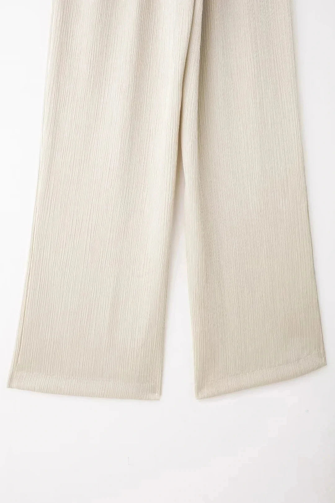 Elegant Women Blazer Pant Suit Set with Wrinkle Effect Double Breasted Long Sleeve Coat and Straight Trouser for Office Wear