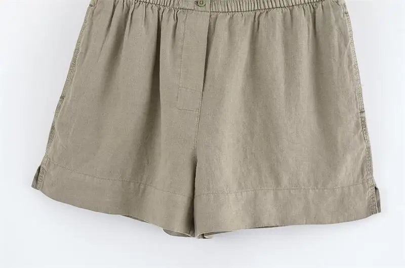 Chic Summer Women's Two-Piece Set Casual Straight Shirt and Shorts Matching Outfit for Street and Leisure Wear