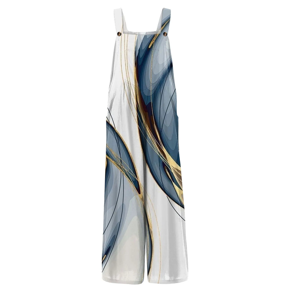 Women Casual Loose Cotton Linen Jumpsuit Adjustable Straps Sleeveless Summer Overalls Cute Comfy Rompers with Functional Pockets