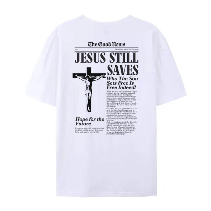 Women Retro Fashion Christian Bible Verse T-Shirt Unisex Oversized Harajuku Graphic Tee Faith Top Gifts
