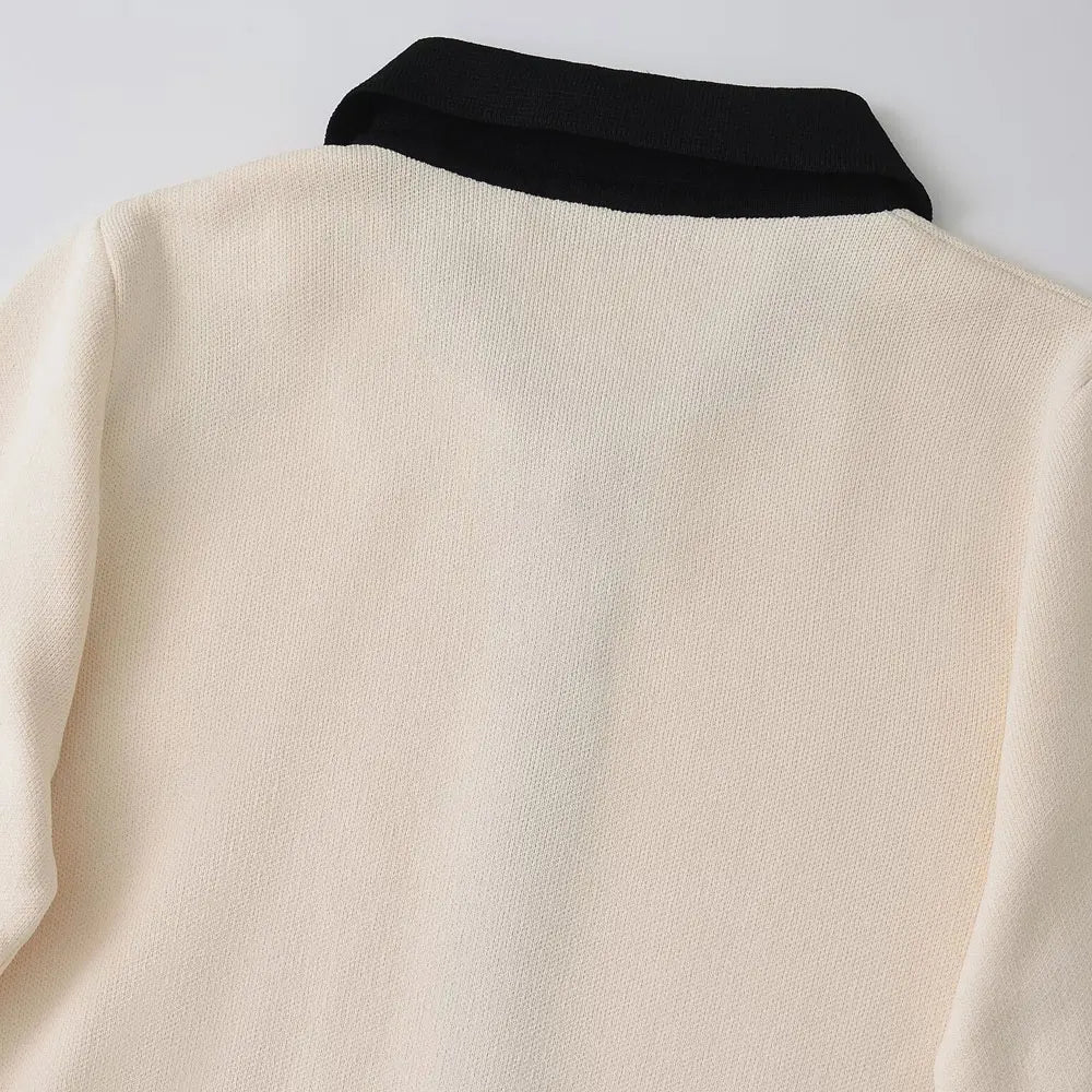 Knitted Mini Dress With Pockets And Golden Buttons For Women