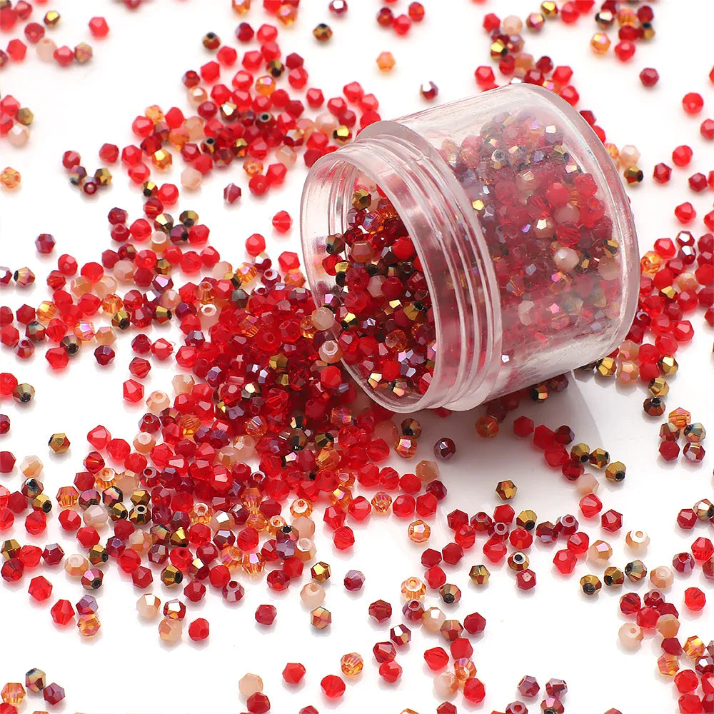 500Pcs 3mm Mixed AB Color Czech Bicone Glass Beads for DIY Jewelry Making and Handmade Bracelets