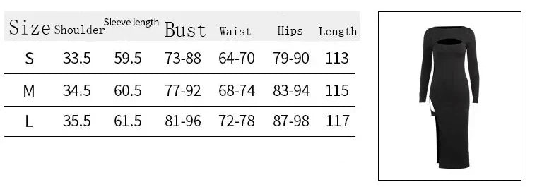 Black Long Sleeve Bodycon Maxi Dress For Party Nights