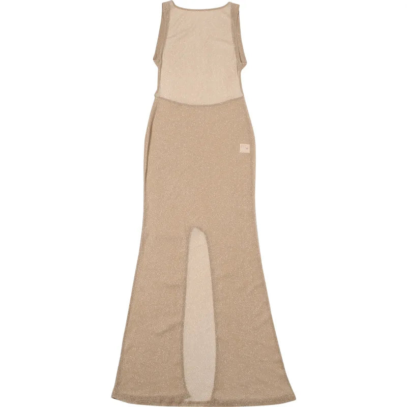 See Through Beach Maxi Dress Sleeveless Backless Bodycon