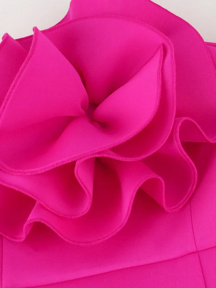 Sexy Off Shoulder Bodycon Dress Floral Ruffles Party Dress