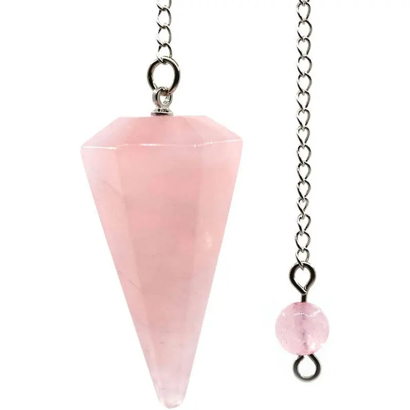 Natural Stone Quartz Agate Pendulum Pendant for Reiki Healing and Divination