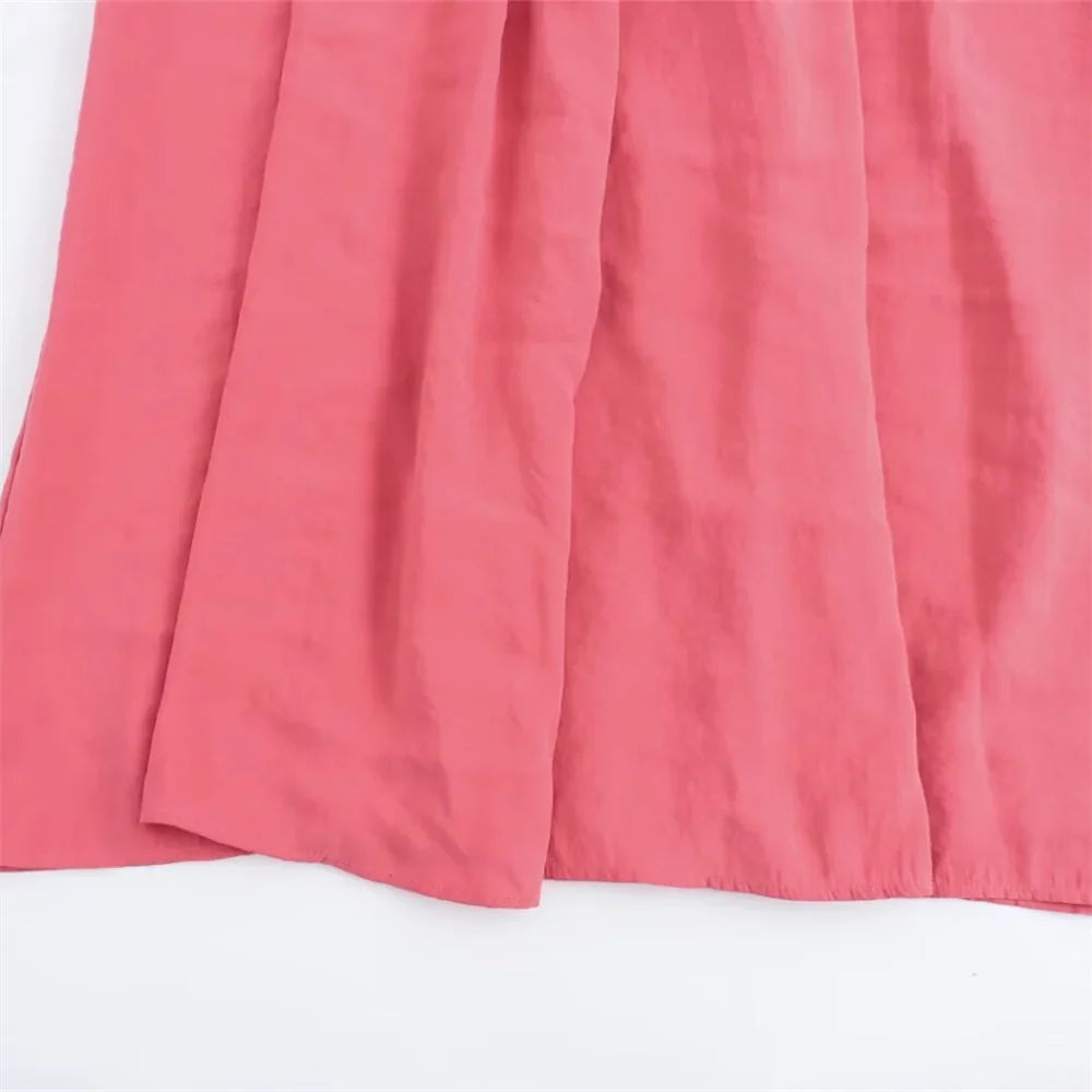 Casual V Neck Flowing Flute Dress For Women With Wide Skirt