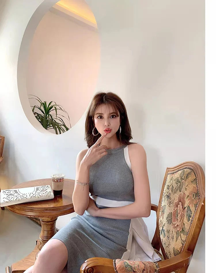 Womens Summer Bodycon Maxi Dress Sleeveless Bandage Knit