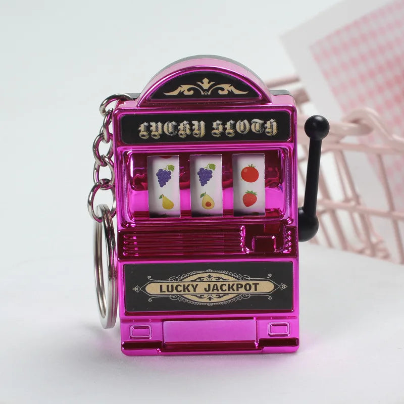 Fruit Slot Machine Keychain Lucky Charm Mini Casino Pendant Bag Charm for Kids and Adults