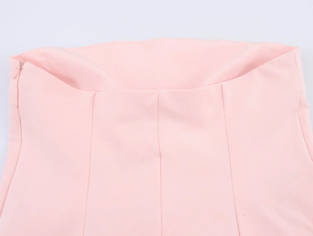 Women High Waist Straight Leg Jumpsuit with Halter Neck Sleeveless Design Side Zipper Wide Leg Pants Chic Spring Summer Outfit