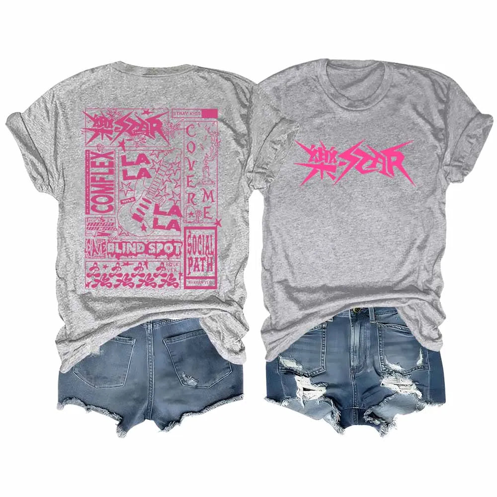 Stray Kids Kpop T-Shirt Rock Star Short Sleeve Cotton Tee with Streetwear Design