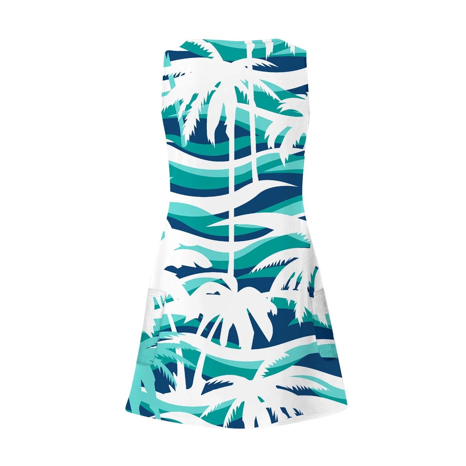 Boho Sundress With Pockets Summer Beach Dress V Neck