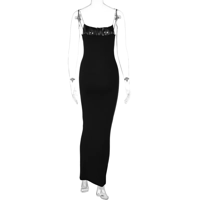 Black Long Bodycon Dress For Women Party Evening Clubwear