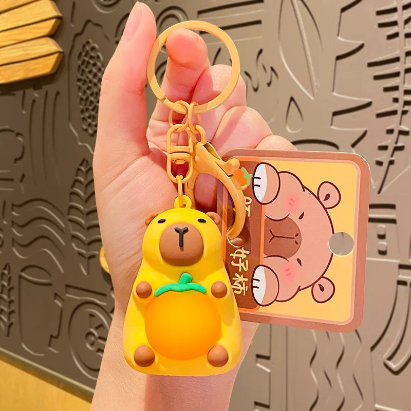 Kawaii Capybara Luminous Keychain Mini Doll Warm Light Toy